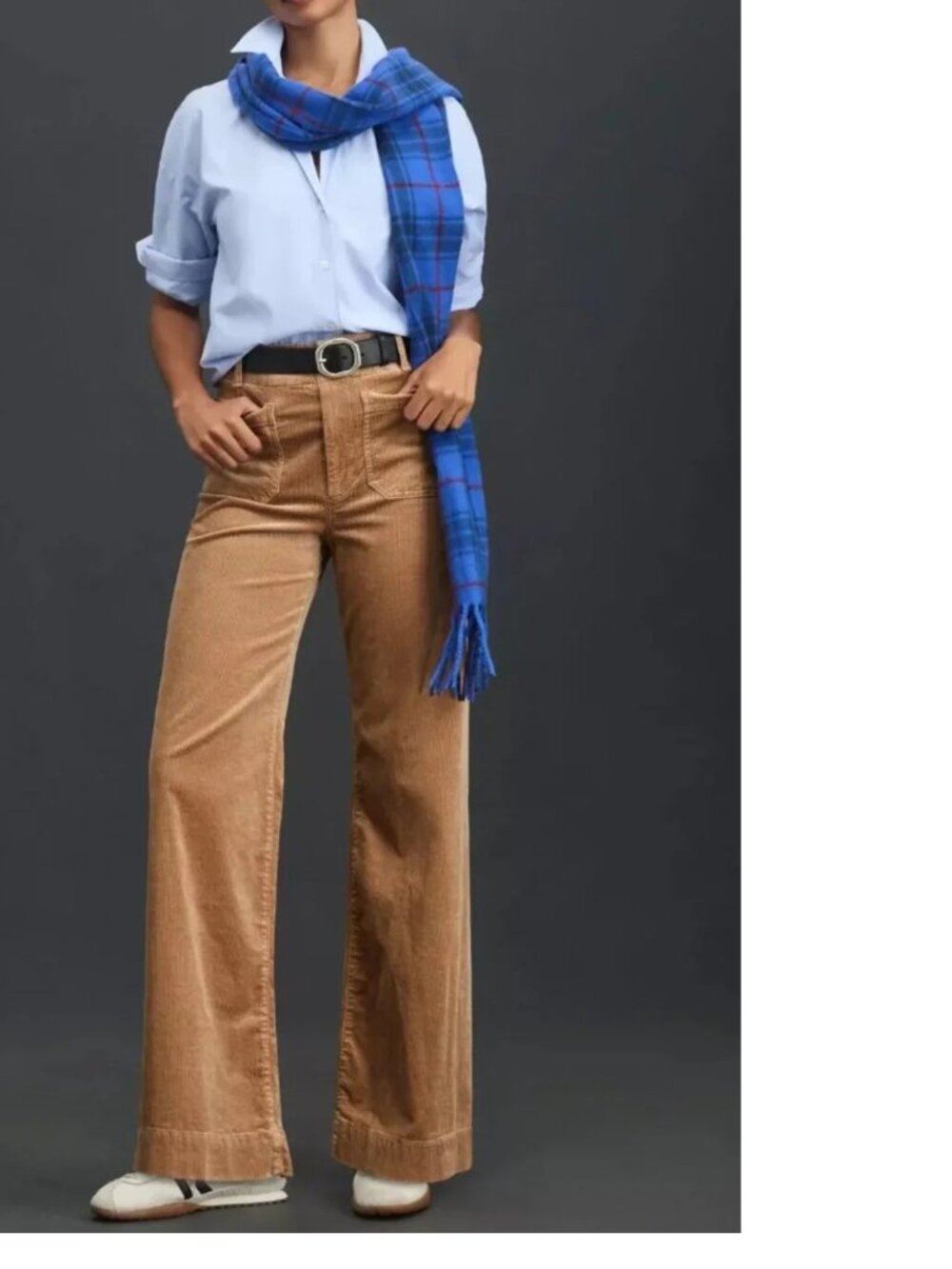 Anthropologie Maeve Colette Corduroy High-Rise Wide-Leg Full-Length Pants 23 NEW